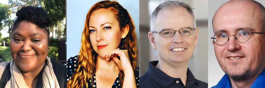 Four headshots of MathWorks TechTake speakers