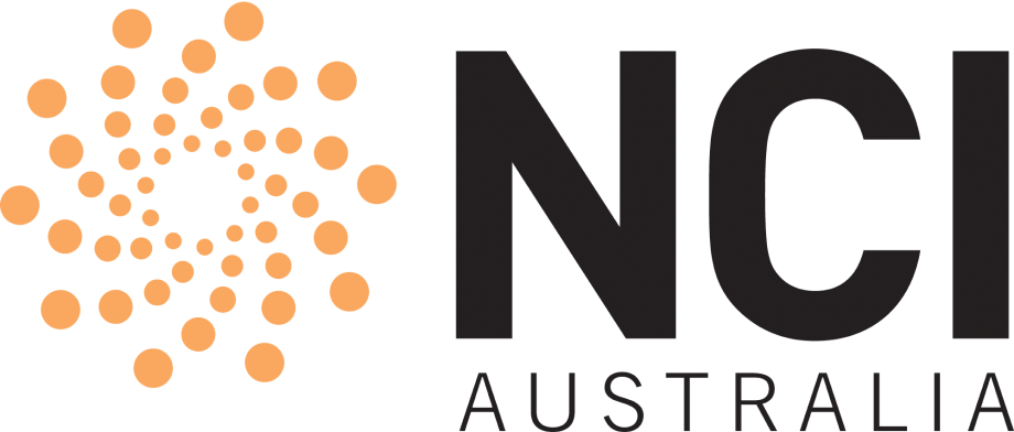 NCI Australia logo with orange swirl.