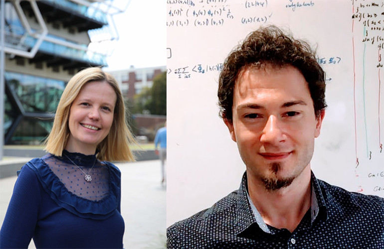 A collage of two portrait photos of people smiling at the camera. From left to right there is Ekaterina Pas and Giuseppe Barca.