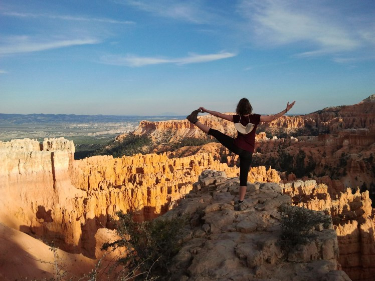 Woman yoga posing