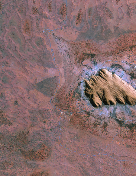 Aerial photograph of Uluru