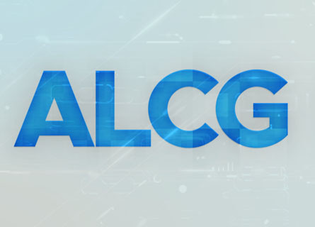 The letters A, L, C and G in blue on a translucent background showing computer imagery.