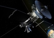 A satellite in orbit of Earth.