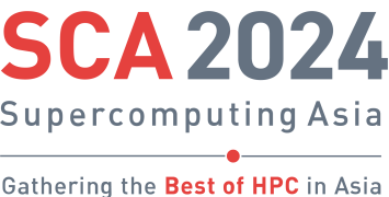 Gray and red coloured logo of SCA 2024.